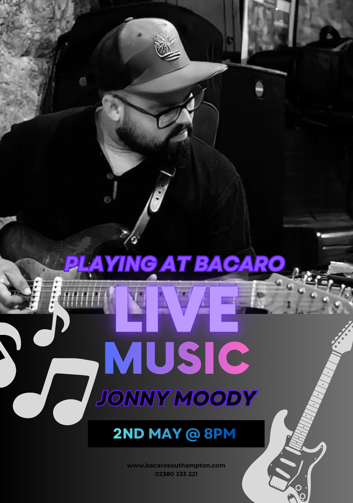 Jonny Moody performing live music at Bacaro Southampton